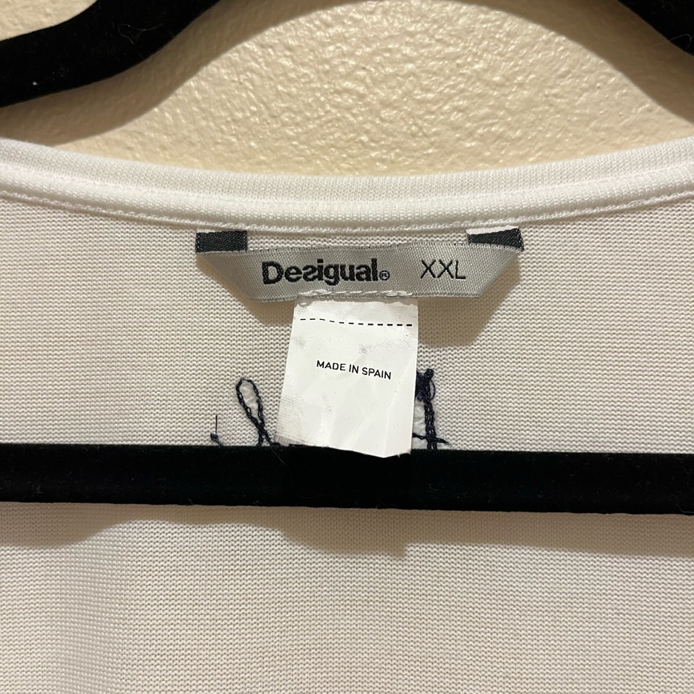 Desigual Tee - Navy & White with Red Poppy - Picture 7 of 8